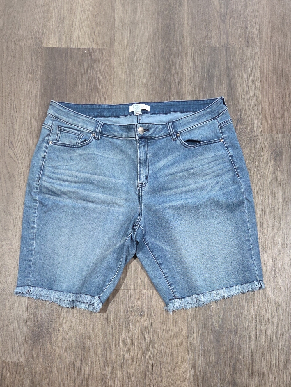 Lane Bryant Light Blue Denim Frayed Hem Shorts